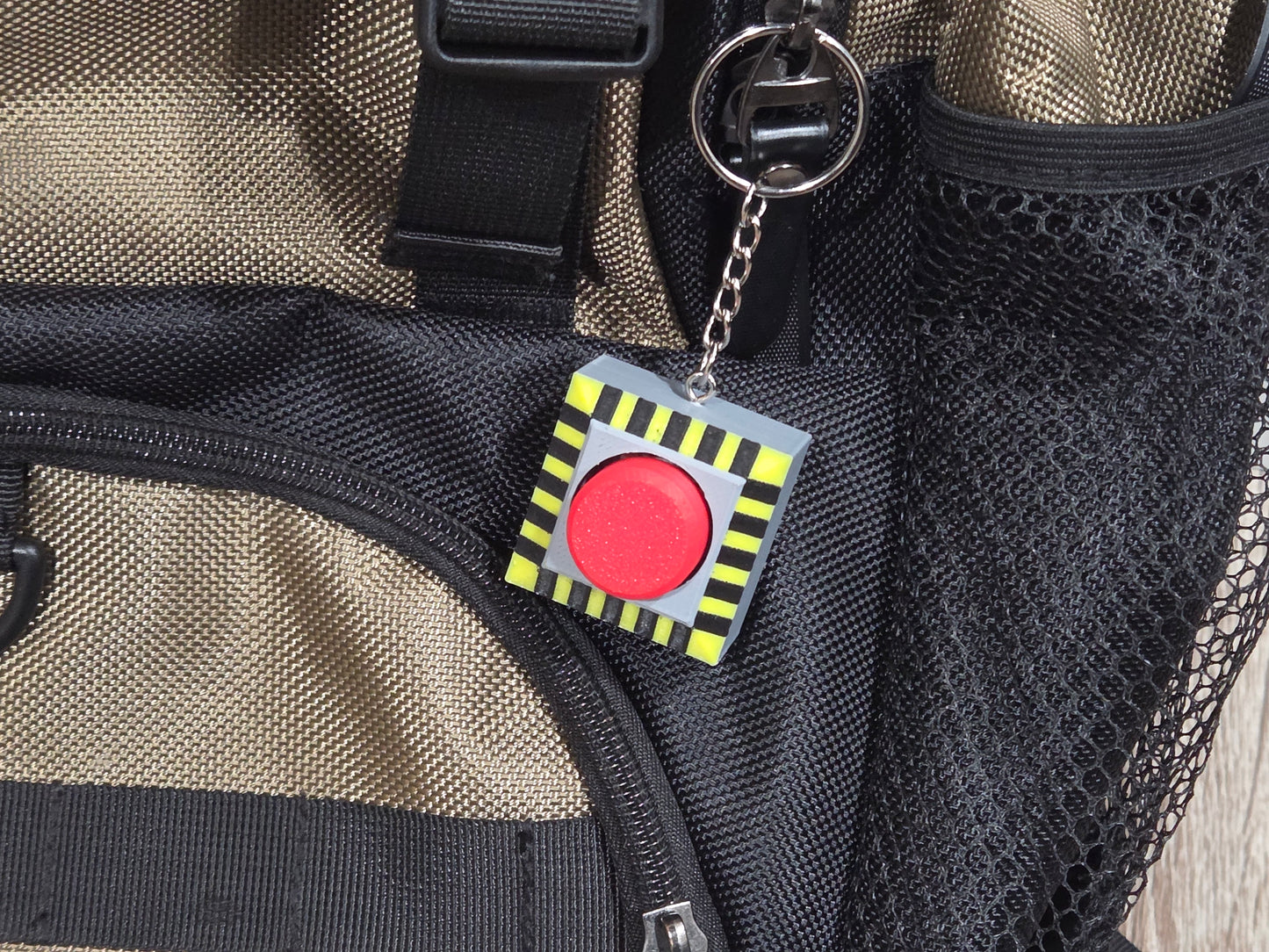 Among Us Emergency Meeting Button Clicker Fidget Keychain