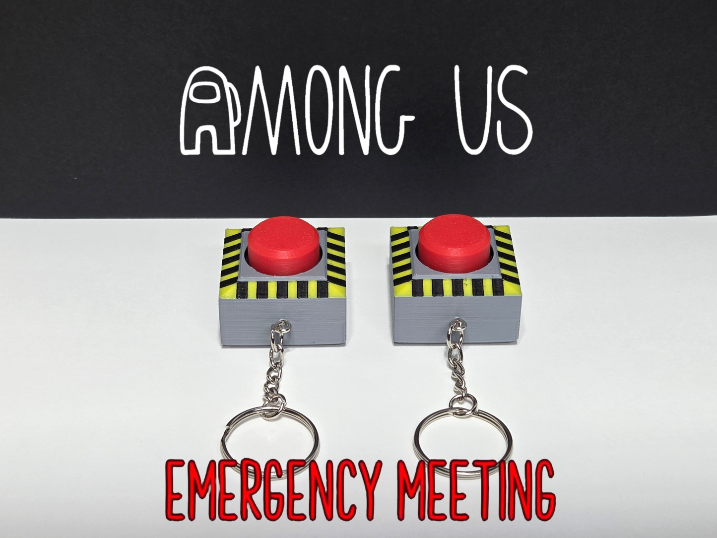 Among Us Emergency Meeting Button Clicker Fidget Keychain