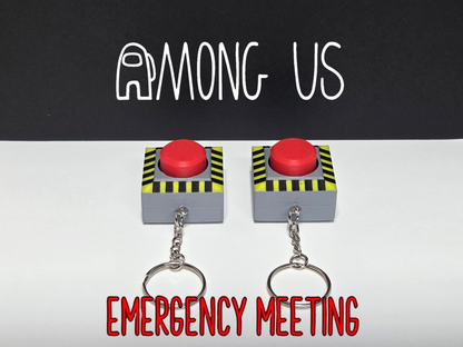 Among Us Emergency Meeting Button Clicker Fidget Keychain